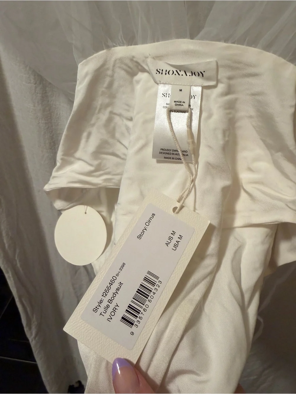 Shona Joy Ivory Tulle Bodysuit - Picture 5 of 5